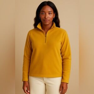 L.L.Bean Vintage  Yellow Fleece Jacket Medium